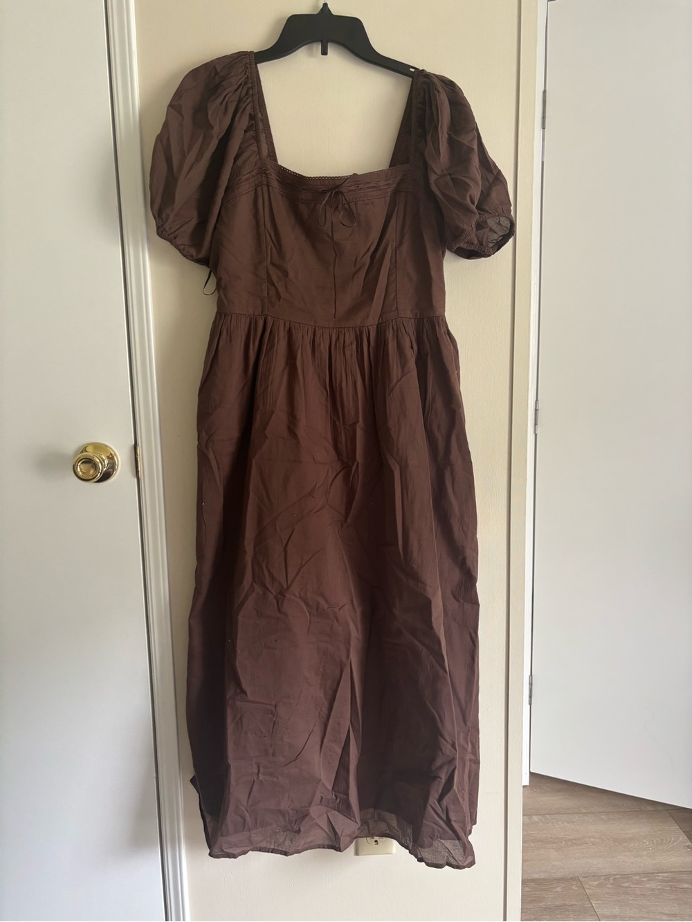 Abercrombie Emerson Puff Sleeve Midi Dress - L - Picture 4 of 7